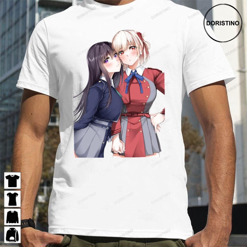 Hold Hand Lycoris Recoil Chisato Kurumi Takina Black Hair Anime Limited Edition T-shirts